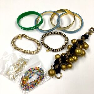 J Crew Bracelet Bundle Gold Silver Tone Blue